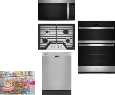 5 Piece Package Includes Refrigerator, Cooktop, Wall Oven, Microwave And Dishwasher