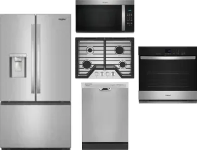 5 Piece Package Includes Refrigerator, Cooktop, Wall Oven, Microwave And Dishwasher
