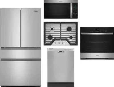 5 Piece Package Includes Refrigerator, Cooktop, Wall Oven, Microwave And Dishwasher