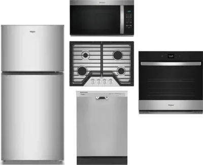5 Piece Package Includes Refrigerator, Cooktop, Wall Oven, Microwave And Dishwasher