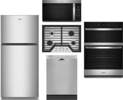 5 Piece Package Includes Refrigerator, Cooktop, Wall Oven, Microwave And Dishwasher