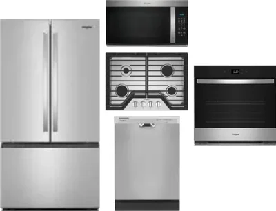 5 Piece Package Includes Refrigerator, Cooktop, Wall Oven, Microwave And Dishwasher