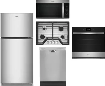5 Piece Package Includes Refrigerator, Cooktop, Wall Oven, Microwave And Dishwasher
