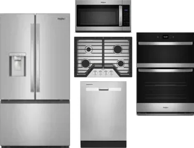 5 Piece Package Includes Refrigerator, Cooktop, Wall Oven, Microwave And Dishwasher
