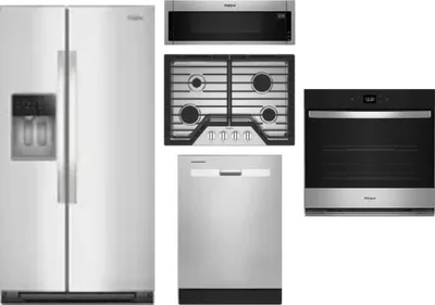5 Piece Package Includes Refrigerator, Cooktop, Wall Oven, Microwave And Dishwasher