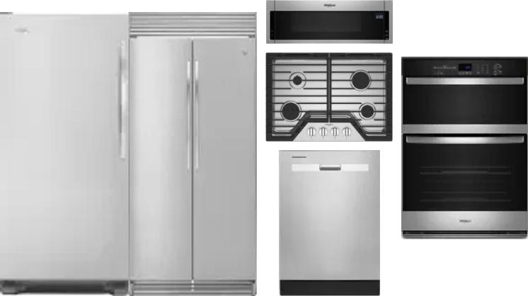 6 Piece Package Includes Refrigerator, Freezer, Cooktop, Wall Oven, Microwave And Dishwasher