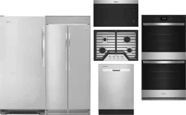 6 Piece Package Includes Refrigerator, Freezer, Cooktop, Wall Oven, Microwave And Dishwasher