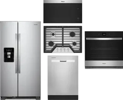 5 Piece Package Includes Refrigerator, Cooktop, Wall Oven, Microwave And Dishwasher