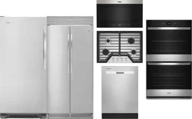 6 Piece Package Includes Refrigerator, Freezer, Cooktop, Wall Oven, Microwave And Dishwasher