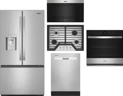 5 Piece Package Includes Refrigerator, Cooktop, Wall Oven, Microwave And Dishwasher