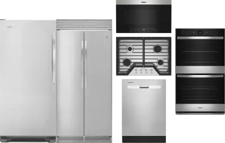 6 Piece Package Includes Refrigerator, Freezer, Cooktop, Wall Oven, Microwave And Dishwasher