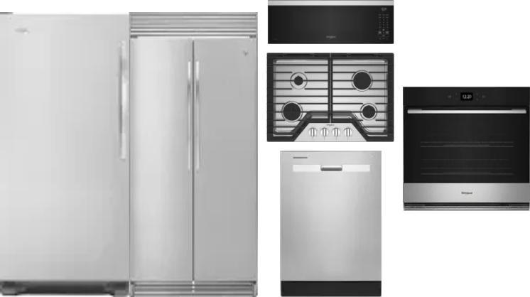 6 Piece Package Includes Refrigerator, Freezer, Cooktop, Wall Oven, Microwave And Dishwasher
