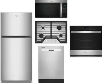 5 Piece Package Includes Refrigerator, Cooktop, Wall Oven, Microwave And Dishwasher