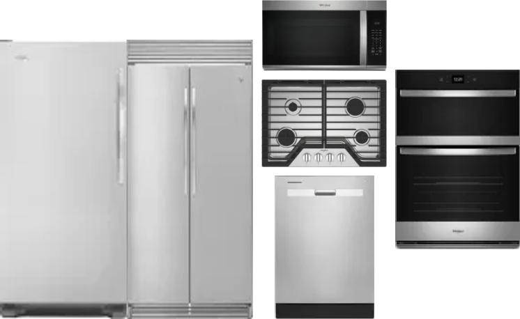 6 Piece Package Includes Refrigerator, Freezer, Cooktop, Wall Oven, Microwave And Dishwasher