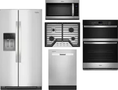 5 Piece Package Includes Refrigerator, Cooktop, Wall Oven, Microwave And Dishwasher