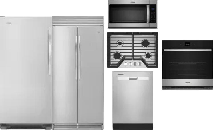 6 Piece Package Includes Refrigerator, Freezer, Cooktop, Wall Oven, Microwave And Dishwasher