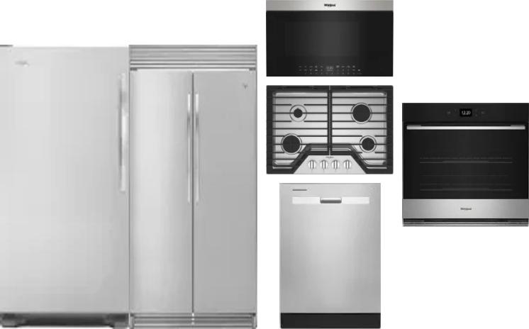 6 Piece Package Includes Refrigerator, Freezer, Cooktop, Wall Oven, Microwave And Dishwasher
