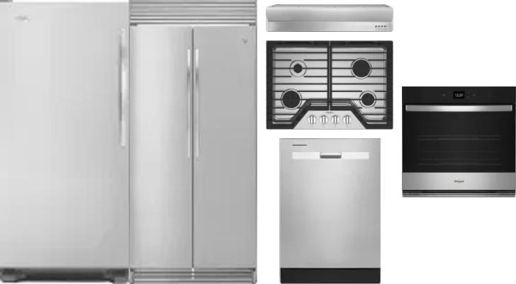 6 Piece Package Includes Refrigerator, Freezer, Cooktop, Wall Oven, Hood And Dishwasher