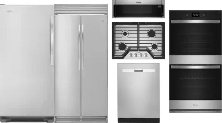 6 Piece Package Includes Refrigerator, Freezer, Cooktop, Wall Oven, Microwave And Dishwasher