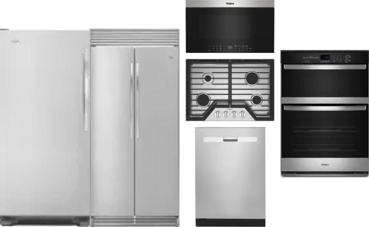 6 Piece Package Includes Refrigerator, Freezer, Cooktop, Wall Oven, Microwave And Dishwasher