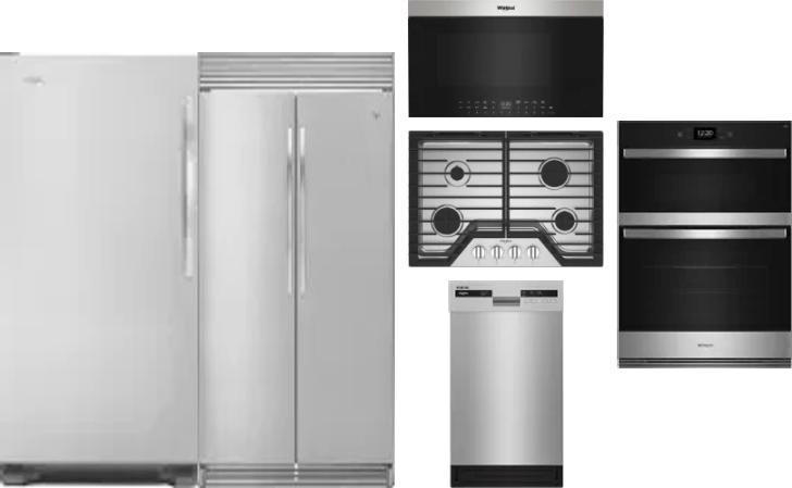 6 Piece Package Includes Refrigerator, Freezer, Cooktop, Wall Oven, Microwave And Dishwasher