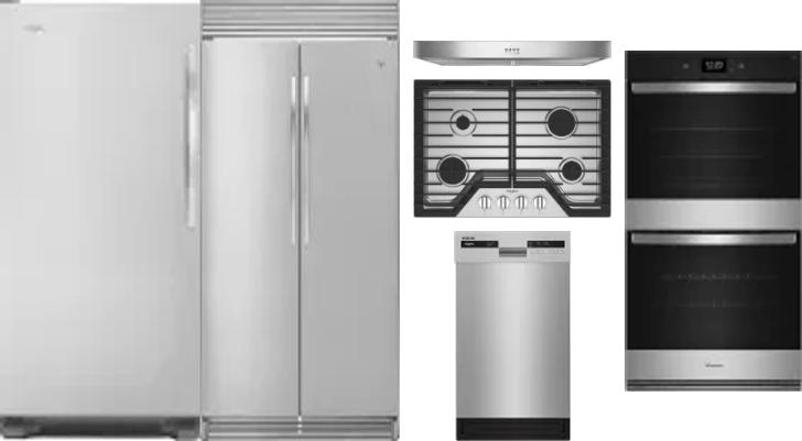 6 Piece Package Includes Refrigerator, Freezer, Cooktop, Wall Oven, Hood And Dishwasher