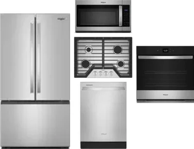 5 Piece Package Includes Refrigerator, Cooktop, Wall Oven, Microwave And Dishwasher