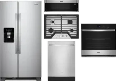 5 Piece Package Includes Refrigerator, Cooktop, Wall Oven, Microwave And Dishwasher
