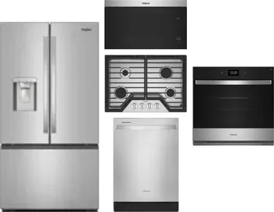 5 Piece Package Includes Refrigerator, Cooktop, Wall Oven, Microwave And Dishwasher