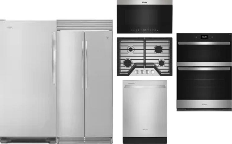 6 Piece Package Includes Refrigerator, Freezer, Cooktop, Wall Oven, Microwave And Dishwasher