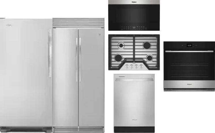 6 Piece Package Includes Refrigerator, Freezer, Cooktop, Wall Oven, Microwave And Dishwasher