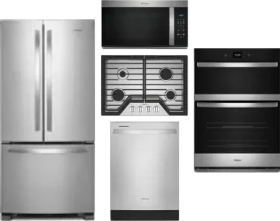 5 Piece Package Includes Refrigerator, Cooktop, Wall Oven, Microwave And Dishwasher