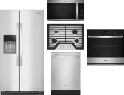 5 Piece Package Includes Refrigerator, Cooktop, Wall Oven, Microwave And Dishwasher