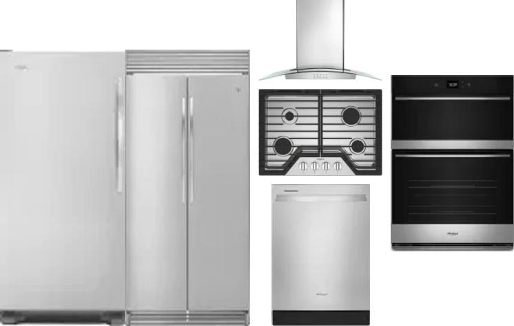 6 Piece Package Includes Refrigerator, Freezer, Cooktop, Wall Oven, Hood And Dishwasher