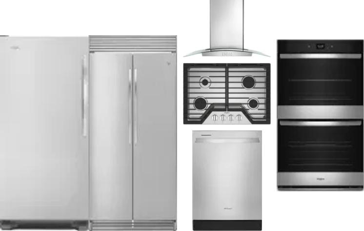 6 Piece Package Includes Refrigerator, Freezer, Cooktop, Wall Oven, Hood And Dishwasher