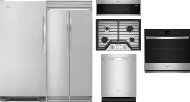 6 Piece Package Includes Refrigerator, Freezer, Cooktop, Wall Oven, Microwave And Dishwasher