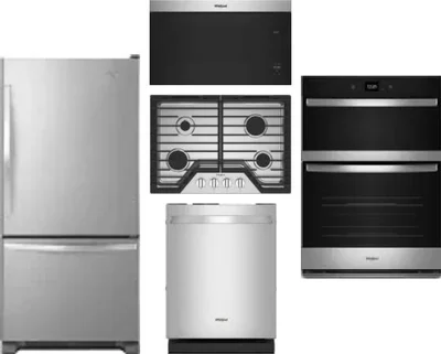 5 Piece Package Includes Refrigerator, Cooktop, Wall Oven, Microwave And Dishwasher