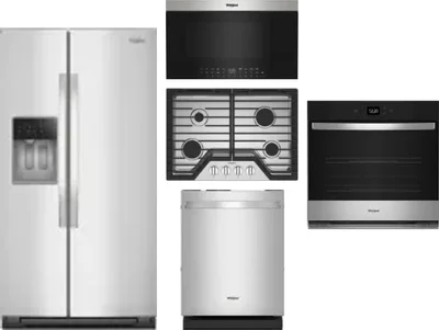 5 Piece Package Includes Refrigerator, Cooktop, Wall Oven, Microwave And Dishwasher