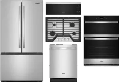 5 Piece Package Includes Refrigerator, Cooktop, Wall Oven, Microwave And Dishwasher