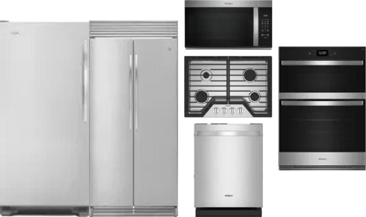 6 Piece Package Includes Refrigerator, Freezer, Cooktop, Wall Oven, Microwave And Dishwasher