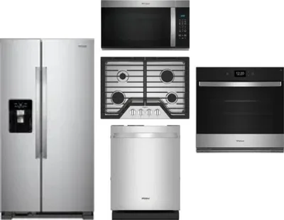 5 Piece Package Includes Refrigerator, Cooktop, Wall Oven, Microwave And Dishwasher