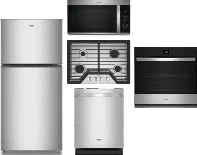 5 Piece Package Includes Refrigerator, Cooktop, Wall Oven, Microwave And Dishwasher