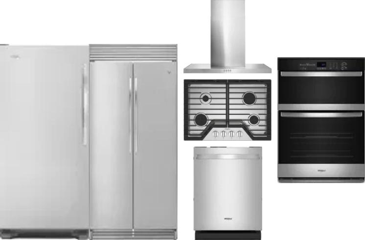 6 Piece Package Includes Refrigerator, Freezer, Cooktop, Wall Oven, Hood And Dishwasher