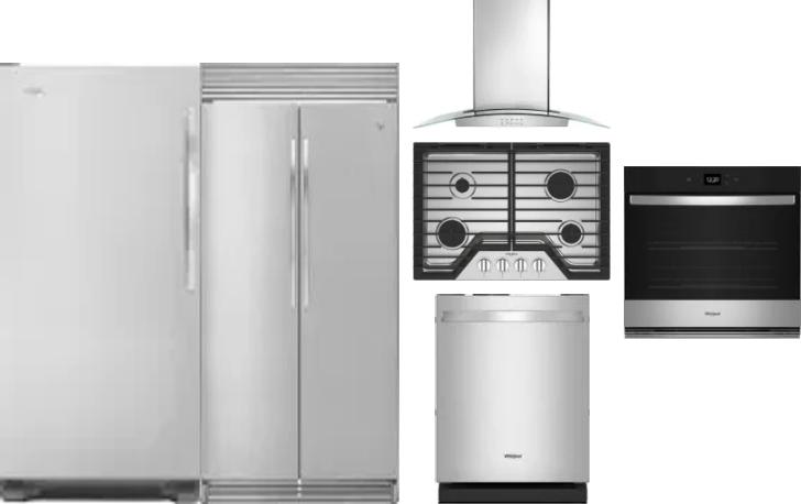 6 Piece Package Includes Refrigerator, Freezer, Cooktop, Wall Oven, Hood And Dishwasher