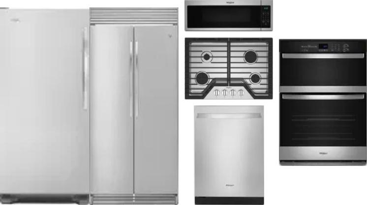 6 Piece Package Includes Refrigerator, Freezer, Cooktop, Wall Oven, Microwave And Dishwasher