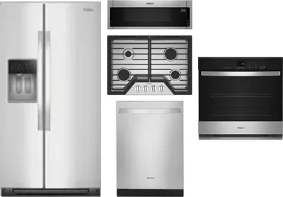 5 Piece Package Includes Refrigerator, Cooktop, Wall Oven, Microwave And Dishwasher