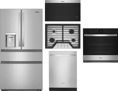 5 Piece Package Includes Refrigerator, Cooktop, Wall Oven, Microwave And Dishwasher