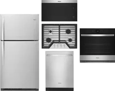 5 Piece Package Includes Refrigerator, Cooktop, Wall Oven, Microwave And Dishwasher