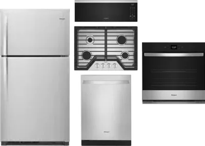 5 Piece Package Includes Refrigerator, Cooktop, Wall Oven, Microwave And Dishwasher