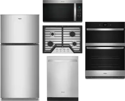 5 Piece Package Includes Refrigerator, Cooktop, Wall Oven, Microwave And Dishwasher
